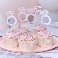 Future Mrs. - Team Bride Hen Party Ring Cupcake Toppers