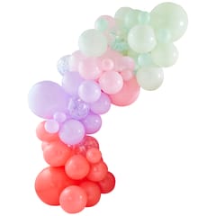 Pink Dino - Pink, Lilac, Pastel Green and Confetti Balloon Arch