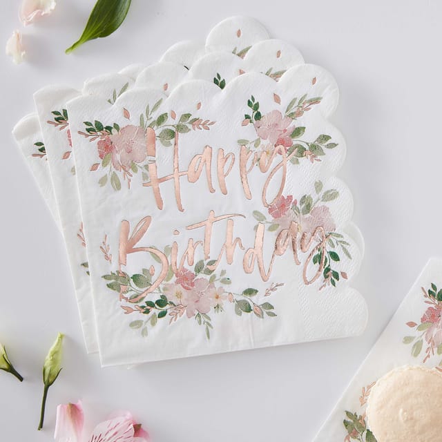 Ditsy Floral - Floral Happy Birthday Napkins