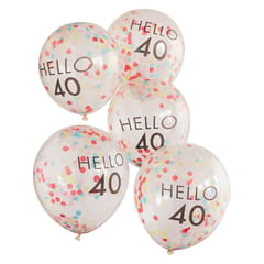 Hello 40th Birthday Balloons