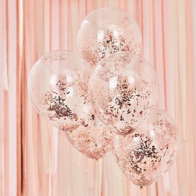 Rose Gold Confetti Balloons